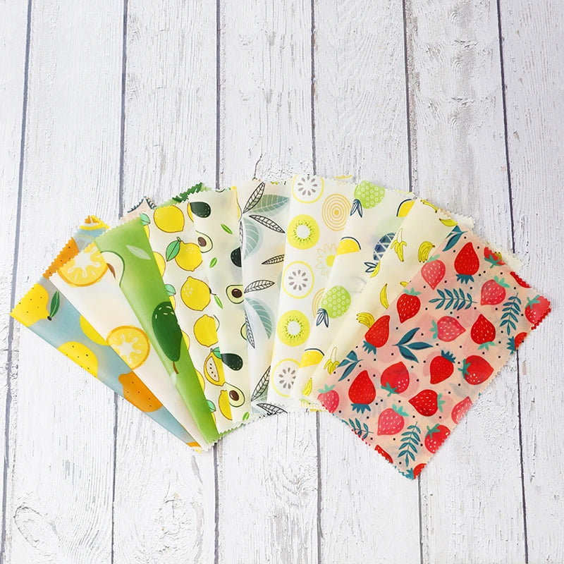 Eco Friendly Green Reusable Soy Wax Wrap and Food Film Vegan Food Wraps