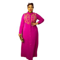 Popular Design Bazin Riche African Dresses Diamond African Kitenge Dress for Women Shirtdress South African Dress Styles