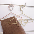 Unique Heart Design Custom Size Single Tier Flexible Gold Metal Pet Clothes Hangers for Scarf and Doll Clothes