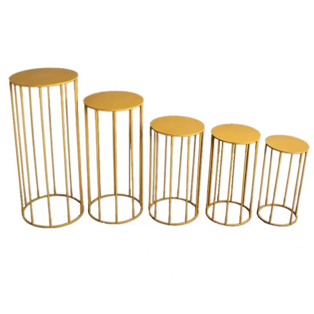 2026 Hot Sale Cheap 5pcs Gold Cake Dessert Stand for Wedding