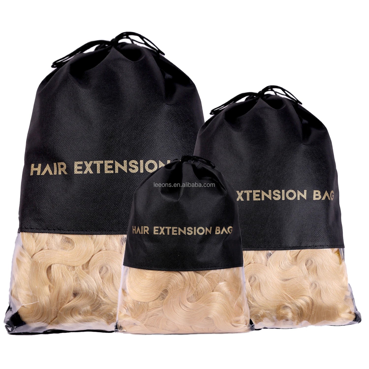 Waterproof Wardrobe Non-Woven Bag Custom Logo Hair Extension Drawstring Bag Travel Shoes Storage Organizer Portable Package Bags