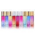 10ml Empty Cosmetic Packaging Refillable Colorful Gradient Roll on Bottle Custom Essential Oil Perfume Glass Roller Bottles