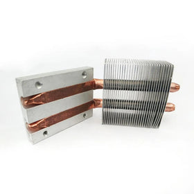 200W LED Heatpipe Heatsink Aluminum Base Copper Fins CNC Machined Milling Process Wire EDM Machinery Applications Drilling