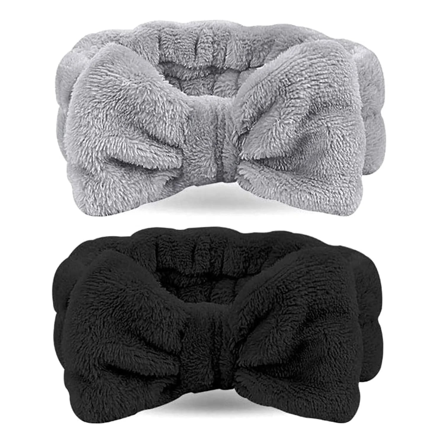 Big Bow Headband Women Facial Makeup Head Band Coral Fleece Head Wraps Hair Spa Headband for Women Shower Washing Face