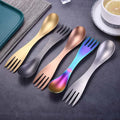 430 Stainless Steel Multifunctional Gold Beer Bottle Opener Creative Dual Purpose Tea Spoon Fork for Travel Kitchenware Tea
