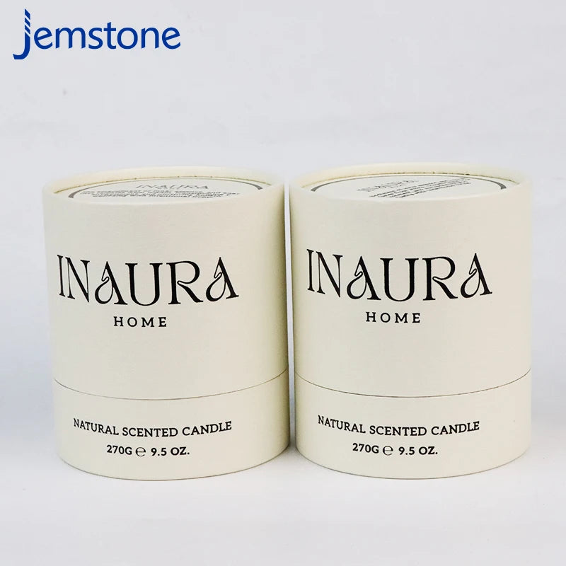 Eco Friendly Biodegradable Custom Gift Tube Packaging Paper Tube Package 9.5Oz Candle Packaging