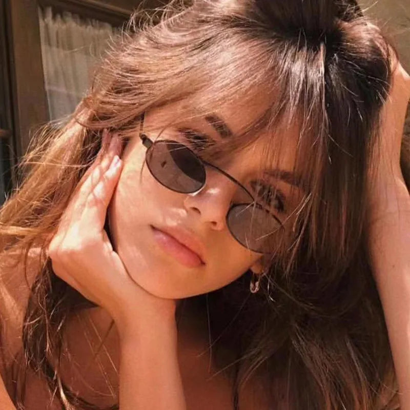Custom Logo 2025 Fashion Retro Metal Punk Sunglasses for Women Small Round Sunglasses Women