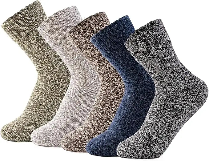 10 Pack Mens Socks Winter Warm Socks Thick Knit Cabin Cozy Crew Soft Socks Gifts for Men Casual Wholesale Custom