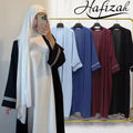 2025 the Latest Abaya with Long Scarf Double Color Belt Ice Silk Crepe Sleeve Webbed Beautiful and Stylish Suit for Muslim