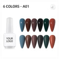 Professional Nails Gel Suppliers Salon Nail Uv Gel Polish 6 Colors Set 15ml Private Label Free Sample Design