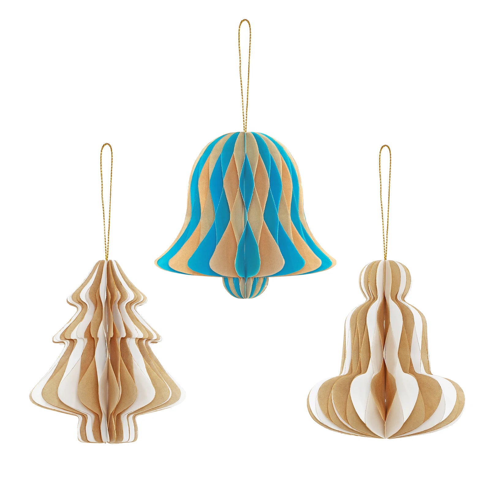 Customized Eco-friendly Paper Honeycomb Magnetic Stickers Multi Color Home Festival Decorations Hanging Ornaments Xmas Tree