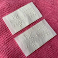 Straight Cut Embossed logo Fabric Woven Labelsoft Woven Main Label for Garment for Clothing