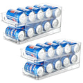 Clear Plastic Display Rack for Beverage Cans Freezer Refrigerator Kitchen Cabinet Organizer