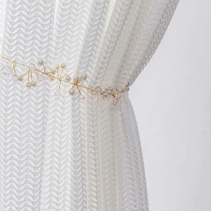 Home Decor Wholesale Custom 84-inch Long White Curtain Loop Pure Transparent Curtain Bedroom