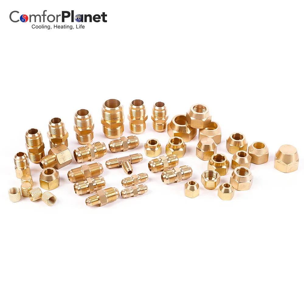 Hvac Systems & Parts 1/4 3/8 Inch for Mini Split air Conditioner Insulated Coil Line Set Solderless Brass Copper Pipes Fittings
