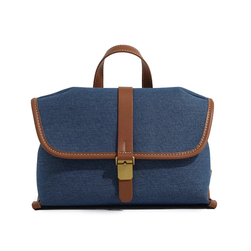 Multifunction Classy Bag Denim Canvas Messenger Bags Fashion Shoulder Crossbody Bag Female New Casual Niche Vintage Handbags
