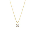 Fashion Minimalist Jewelry 925 Sterling Silver Simple Zircon Necklace square Diamond Gold Plated Necklaces for Women