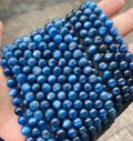 Kyanite 6 8 10mm Natural Gemstone Round lava Loose Beads Crystal Aquamarine Bracelet Stone Beads for Jewelry Making