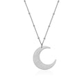 Fashion Women's Gold Plated Link Chain Stainless Steel Moon Pendant Choker Necklace for Wedding Party Anniversary