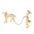 Weiman New Arrival Matte Gold Plated Walking the Dog Chain Brooch Pins for Women or Girls Apparel Jewelry Accessories MegaBDM