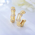 PEISHANG Trendy Jewelry 18K Gold Plated Tarnish Free Jewellery Huggie Cubic Zircon Fashion  CZ Brass Cuff Earrings Jewelry