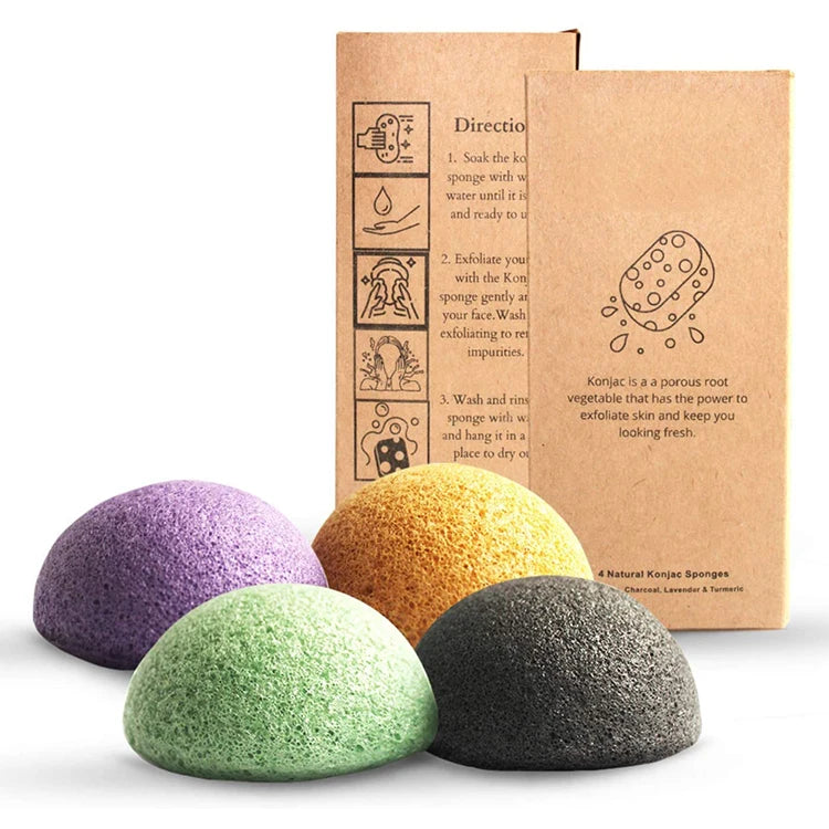 Wholesale 100% Natural Eco-friendly Organic Plants Gentle Face Cleansing Exfoliation Natural Konjac Facial Sponges