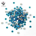 High Quality Aquamarine Color Nail Non Hotfix Diamond Nail Crystals Rhinestones