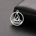 Hot Sale Stainless Steel Fire Element Charm Hollow Out Fire Element Pendant Gold Color Accessories Gifts for Necklace Bracelet