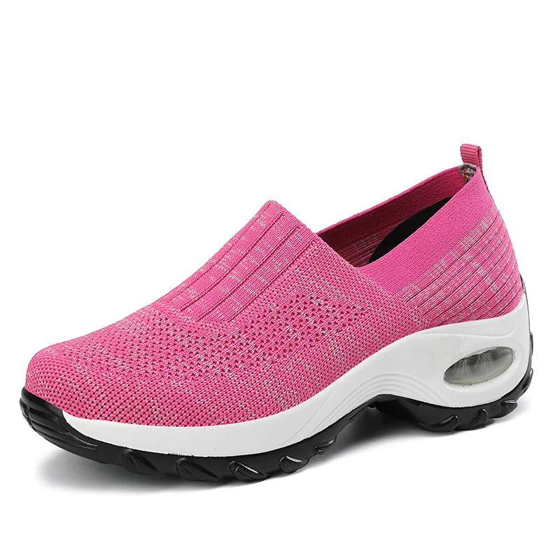 Fashion Light Weight Breathable Hard-Wearing Anti-slip Walking Breathable Women'S Sports Shoes