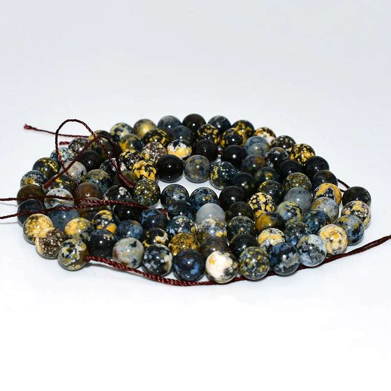 Wholesale 6/8/10mm Natural Blue Ocean Jasper Loose Gemstone Beads for DIY Jewelry