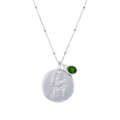 C7619 Abiding Engrave I Love Your Letter Pendant Natural Chrome Diopside 925 Sterling Silver Jewelry Necklace Women for Bridal