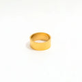 High End 18K PVD Gold Plated Brushed Band Rings Stainless Steel Women Rings Tarnish Free Jewelry