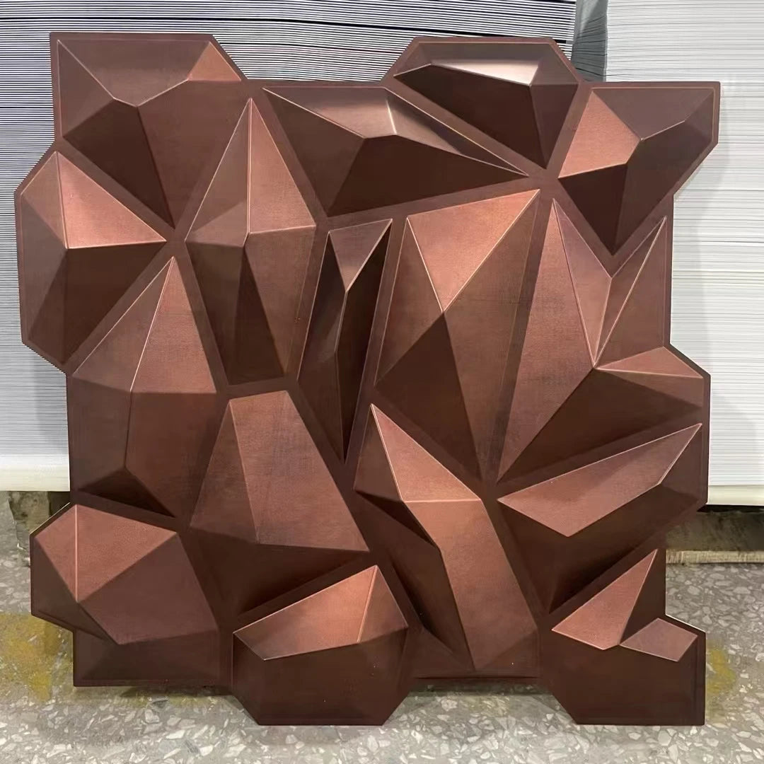 Modern Red Copper Rust & Bronze PVC 3D Wall Panel with Waterproof Eco-Friendly Design for Household Interior Wall Decoration