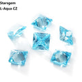 Starsgem Beautiful Good Quality Light Aqua Swiss Blue Princess Cut 1.75*1.75~15*15mm Cubic Zirconia