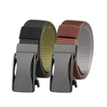 Double-Sided Vintage Style Color Polyester Belt for Men Canvas Alloy Automatic Reversible for Buckle