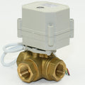 3 Way L Port 1/2" BSP DN15mm CR04 CR202 Auto Return 9-24V AC/DC Motorized Brass Ball Valve Flow control device