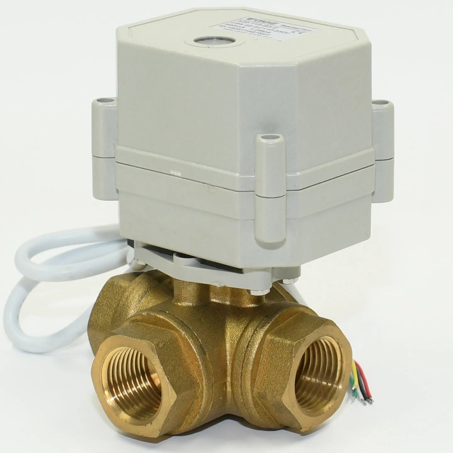3 Way L Port 1/2" BSP DN15mm CR04 CR202 Auto Return 9-24V AC/DC Motorized Brass Ball Valve Flow control device