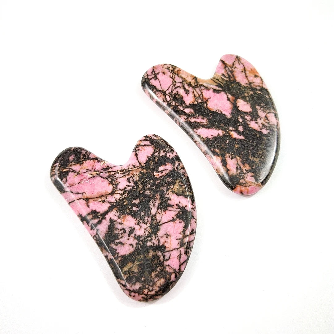 Huiying Summer Hot Item Rhodonite jasper Gua Sha Scraping Massage Tool Heart Guastone
