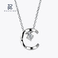 Rochime Rhombus Moon Pendant Necklace 925 Sterling Silver Rose Gold Rhodium Plated 5a Zircon Jewelry for Women