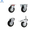 Industrial 3/4/5/8 Inch Heavy Duty Swivel Plate Fixed Brake Trolley Casters Rubber Wheel Caster Wheel with OEM Support