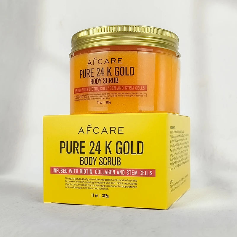 Luxury Packaging for Body Scrub Sulfate-free Smoothing & Skin Revitalizer and 24k Gold & Biotin Body SPA Wash Scrub Exfoliation