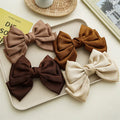 Sayoung Hair Accessories in Bulk Mixed Wholesale Vintage 3 Layers Bow Barrettes with Solid Color Spring for Women Girls