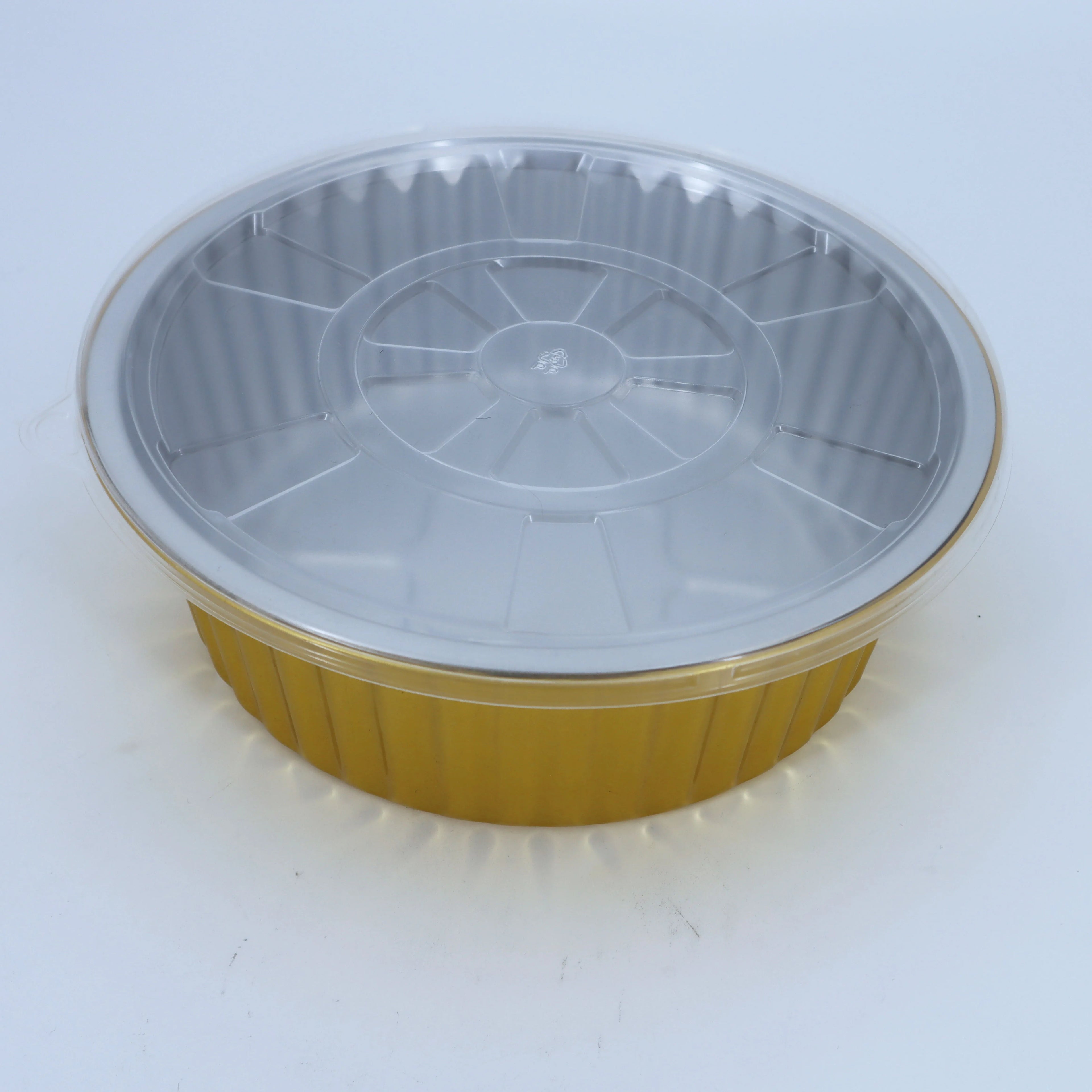 10 Inch Round  Aluminum Foil Golden Bowl Large and Deep Pans  Smooth Wall  Containers High Quality for Party