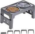 Elevated Dog Bowls 5 Height Adjustable with 2 Stainless Steel Dog Food Bowls Stand Non-Slip No Spill Dog Dish Food Bowls