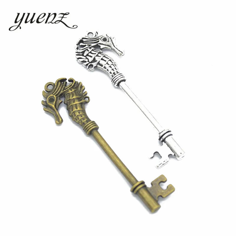 YuenZ 2 Color Antique Silver Color Metal Seahorse Key Charms Pendants for Jewelry Making Diy Handmade Jewelry 71*20mm O237