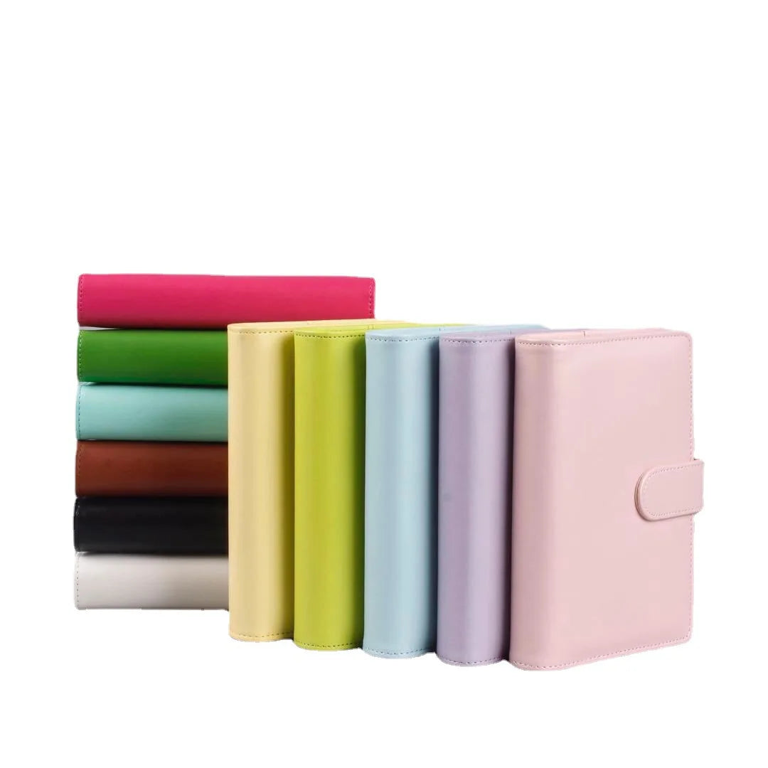 A4 A5 A6 A7 File Holder Loose Leaf PU Leather Notebook Budget Binder with Prong Rings for Students Journal Business