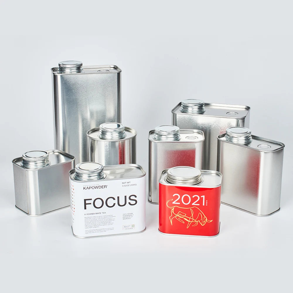 Screw Lid Metal Box Powder Tinplate Packaging Container  Coffee Bean Tin Cans with airtight Valve Empty Coffee Cans