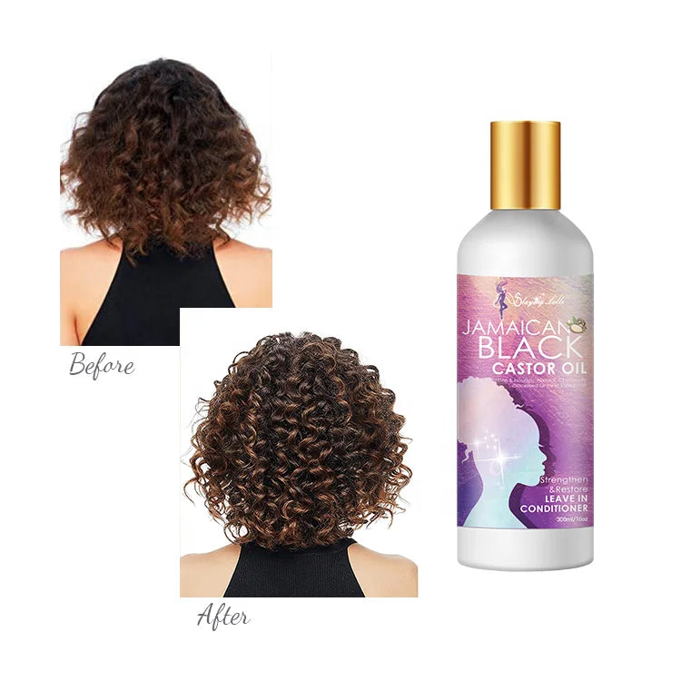 Black Castor Oil Sulphate Free Split Ends Coconut Leave in Conditioner for African Hair Smooth and Moisturize