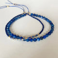Natural Gemstone Bracelet with Faceted 4mm Beads Healing Protective Handmade Adjustable Stone Bracelet Sets for Women Men Gifts