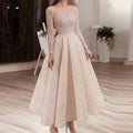 S3259F 2024 New High Quality Customized Round Neck Long Sleeve Slim Fit Elegant Women Wedding Dress